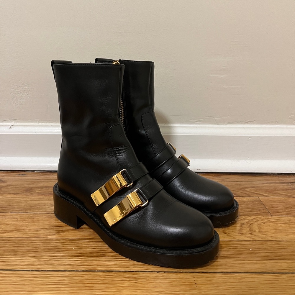 Dior D-Race Leather Boots Size 5 (EU 35)